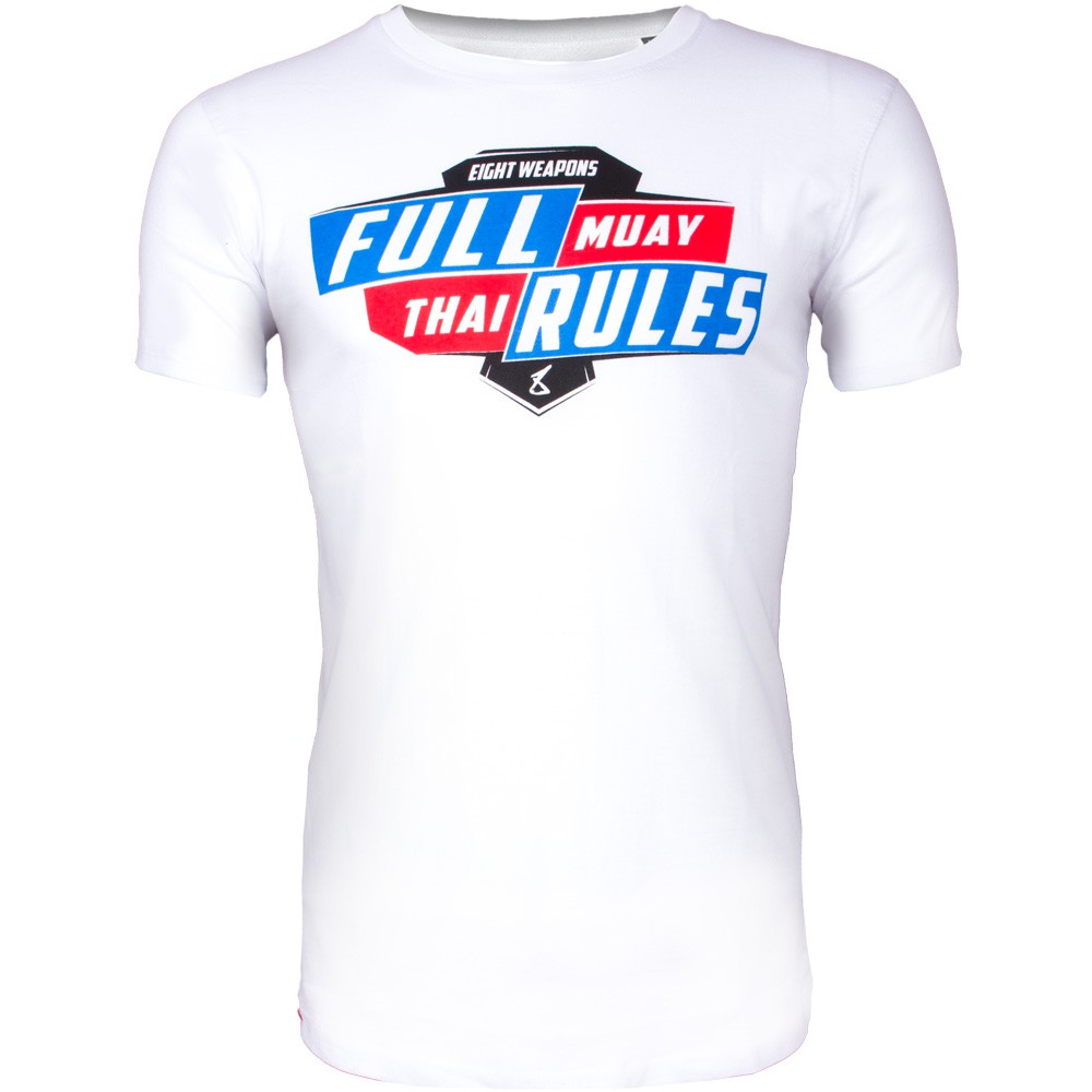 Pánské Muay Thai tričko 8 weapons FULL RULES - bílé