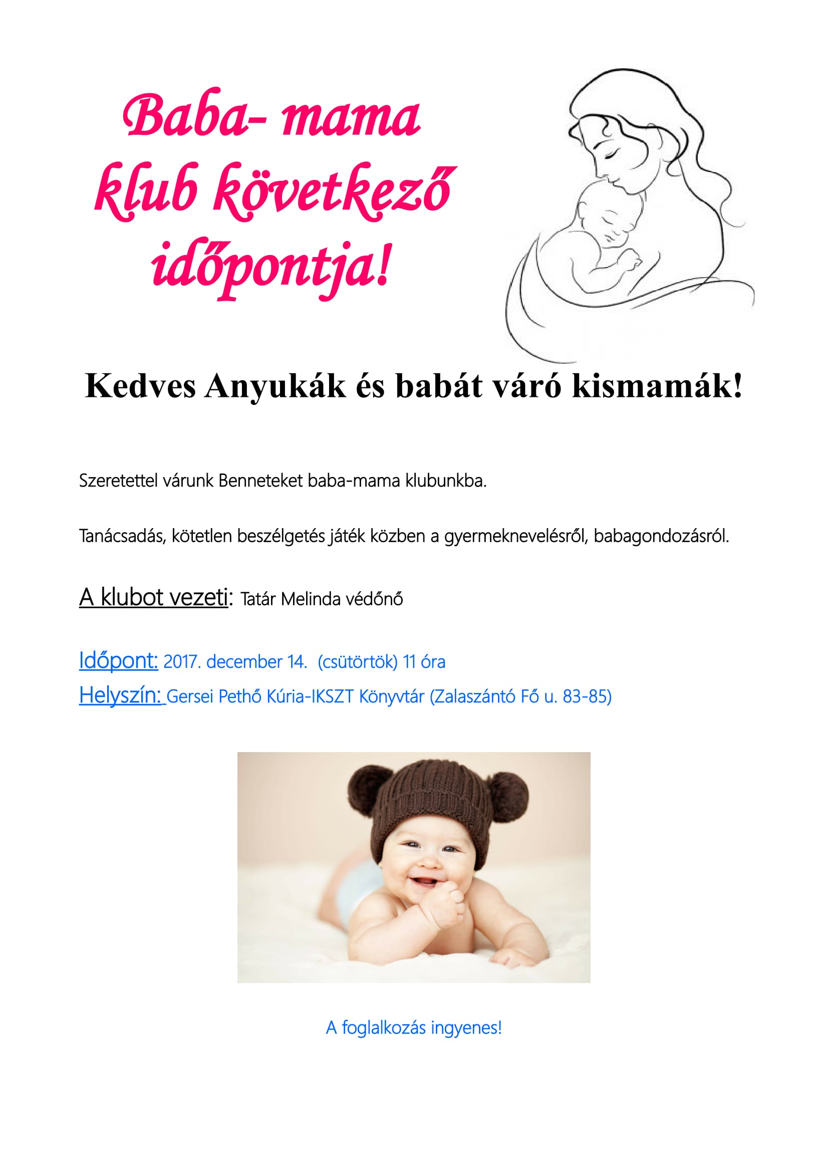 Baba-mama klub plakát december-1