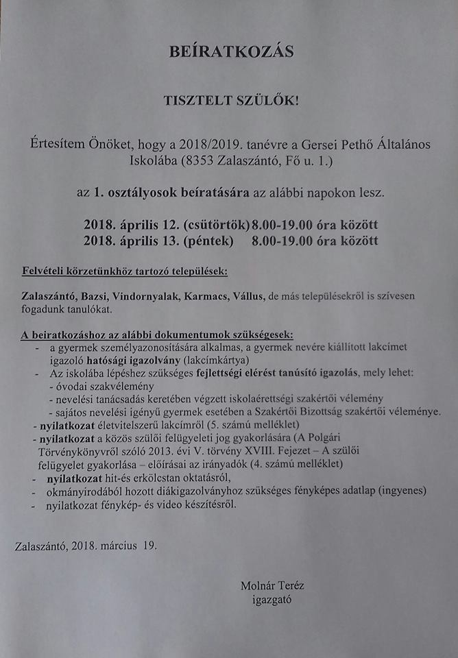 Iskolai beiratás