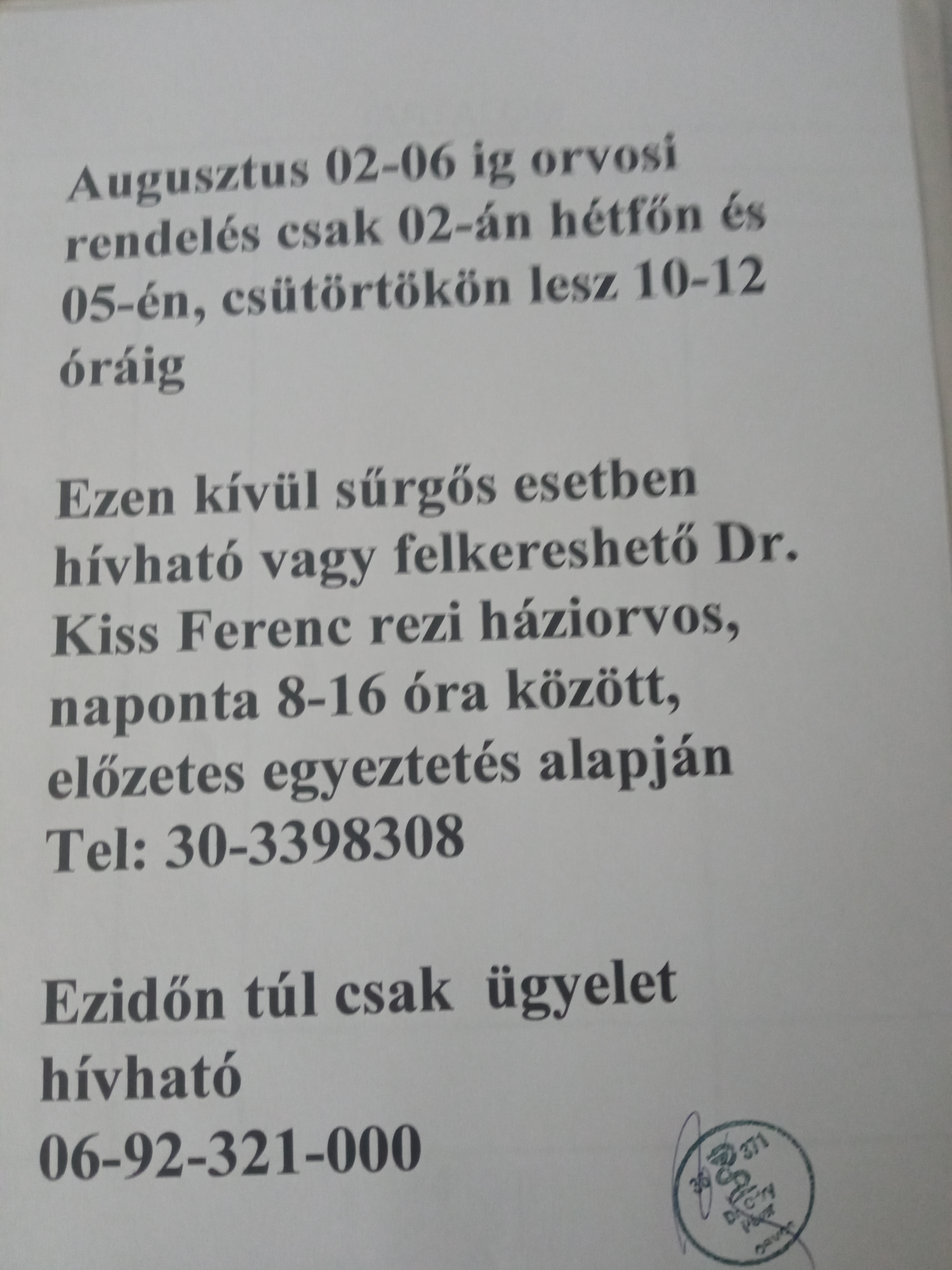 orvosi rendelés