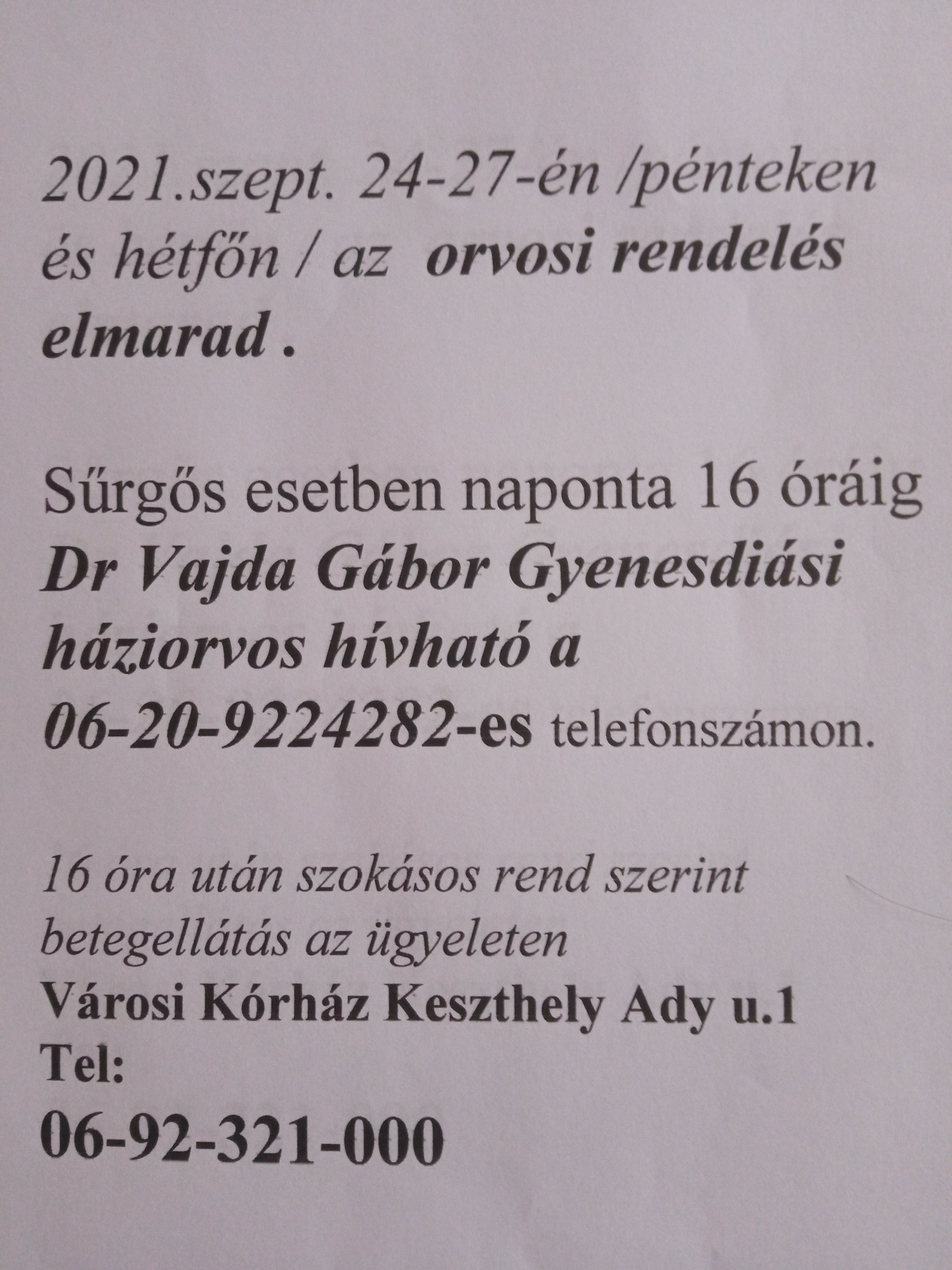 orvosi rendelő